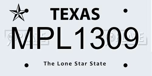 MPL1309 Texas License Plate