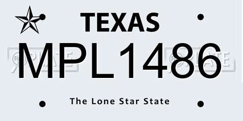 MPL1486 Texas License Plate