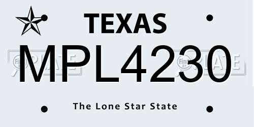 MPL4230 Texas License Plate