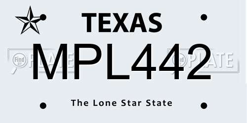 MPL442 Texas License Plate