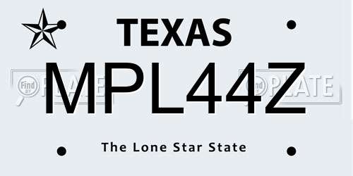 MPL44Z Texas License Plate
