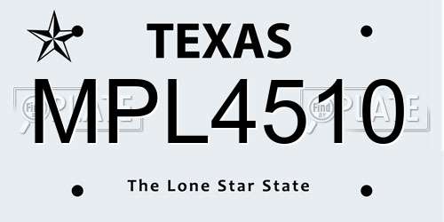 MPL4510 Texas License Plate