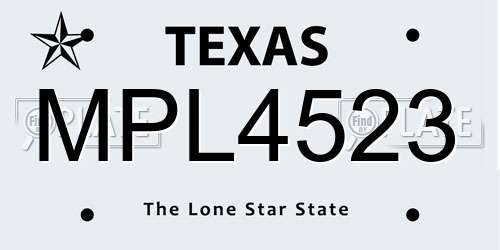 MPL4523 Texas License Plate
