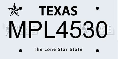 MPL4530 Texas License Plate