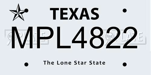 MPL4822 Texas License Plate