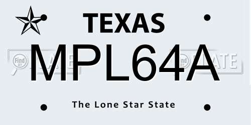 MPL64A Texas License Plate