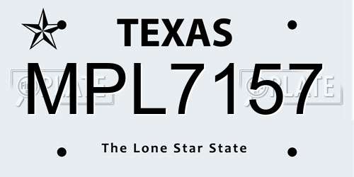 MPL7157 Texas License Plate