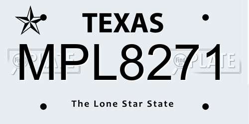 MPL8271 Texas License Plate