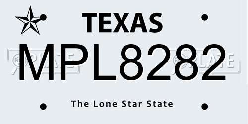 MPL8282 Texas License Plate