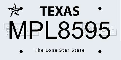 MPL8595 Texas License Plate