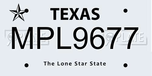 MPL9677 Texas License Plate