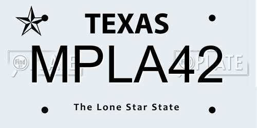 MPLA42 Texas License Plate