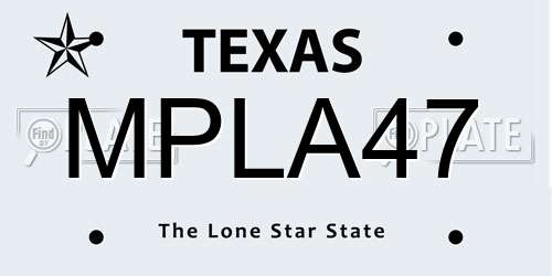 MPLA47 Texas License Plate