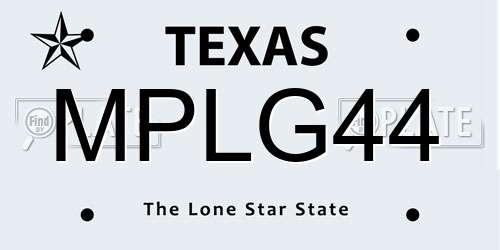 MPLG44 Texas License Plate