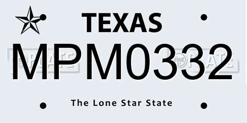 MPM0332 Texas License Plate