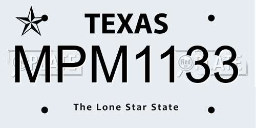MPM1133 Texas License Plate