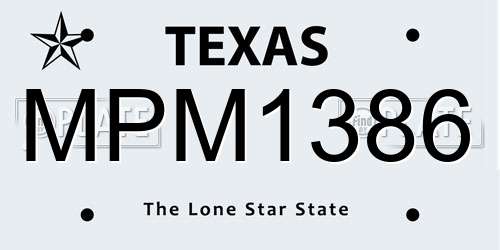 MPM1386 Texas License Plate