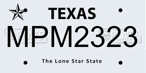 MPM2323 Texas License Plate