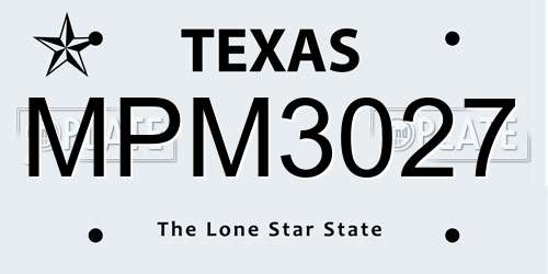 MPM3027 Texas License Plate