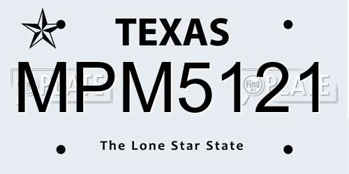 MPM5121 Texas License Plate