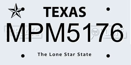 MPM5176 Texas License Plate