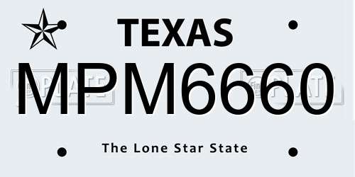 MPM6660 Texas License Plate