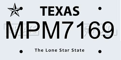 MPM7169 Texas License Plate