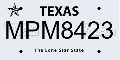 MPM8423 Texas License Plate