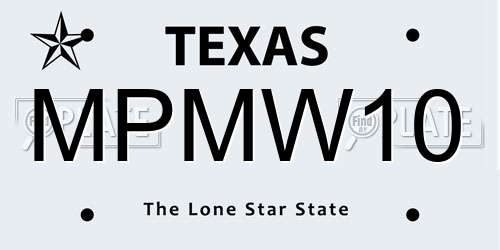 MPMW10 Texas License Plate