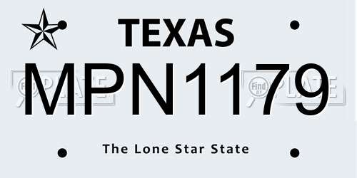 MPN1179 Texas License Plate