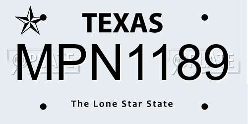 MPN1189 Texas License Plate