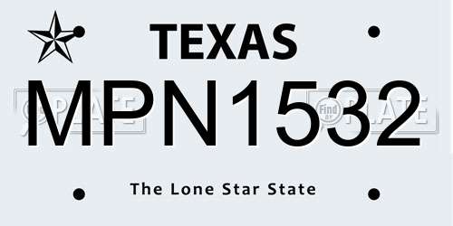 MPN1532 Texas License Plate