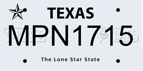 MPN1715 Texas License Plate