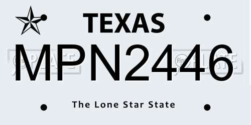 MPN2446 Texas License Plate