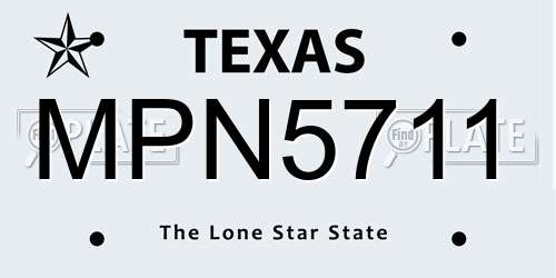 MPN5711 Texas License Plate