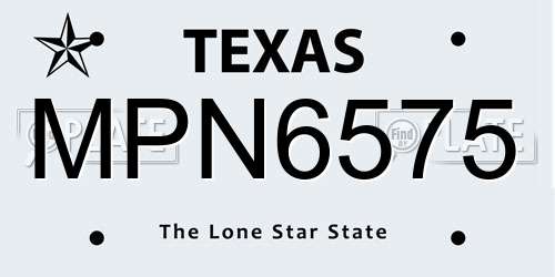 MPN6575 Texas License Plate