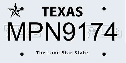 MPN9174 Texas License Plate