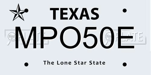 MPO50E Texas License Plate