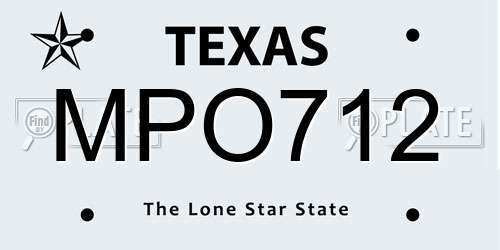 MPO712 Texas License Plate