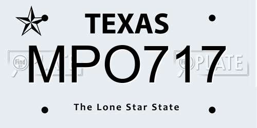 MPO717 Texas License Plate