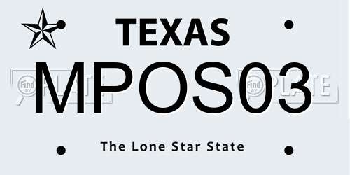 MPOS03 Texas License Plate