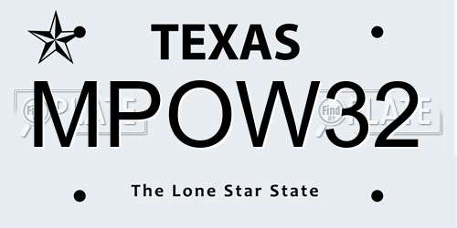 MPOW32 Texas License Plate