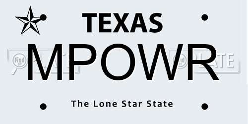 MPOWR Texas License Plate