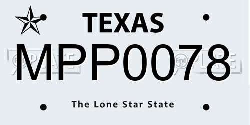 MPP0078 Texas License Plate