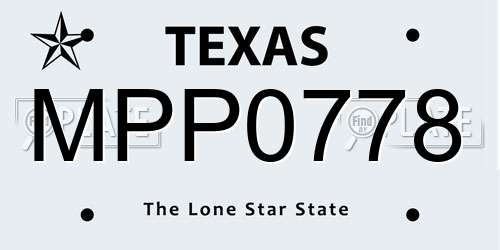 MPP0778 Texas License Plate