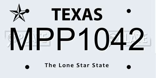 MPP1042 Texas License Plate