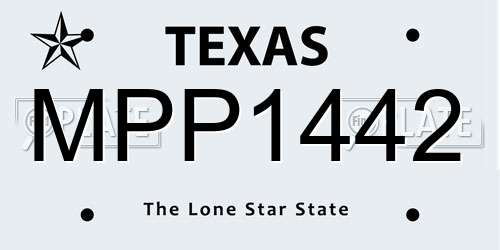 MPP1442 Texas License Plate
