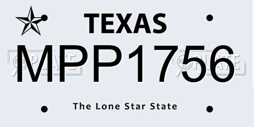 MPP1756 Texas License Plate