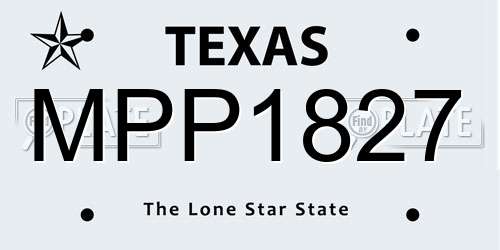 MPP1827 Texas License Plate