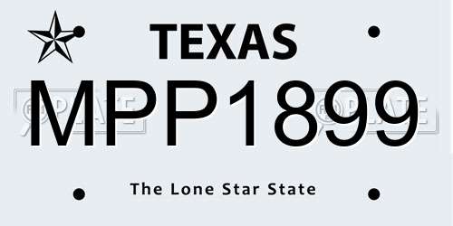 MPP1899 Texas License Plate